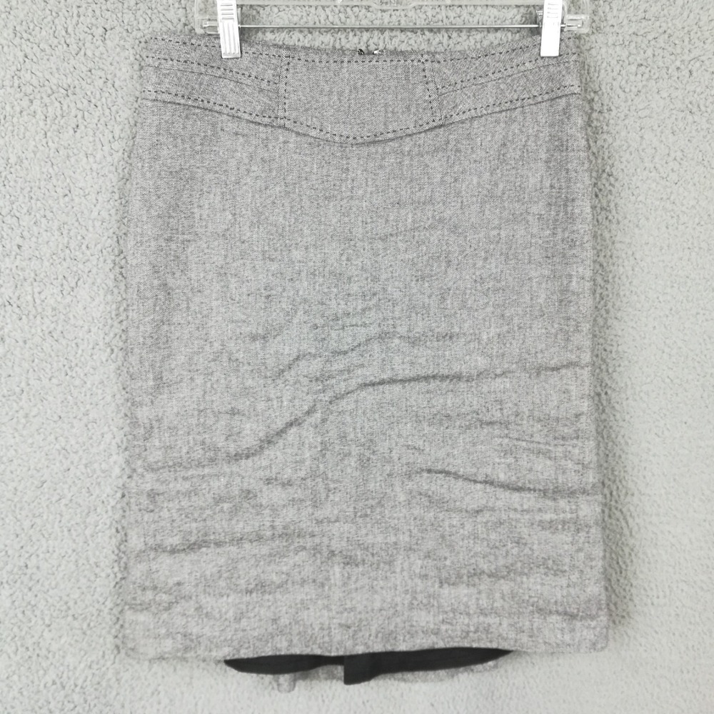 Le Chateau Womens Skirt Pencil Linen Blend Gray Heather Knee Length 7 8